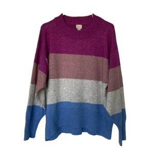 A New Day Striped Sweater Color Block Womens Size Small